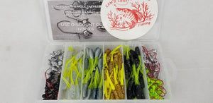 2025 New Cam's Complete Hooks & Plastic "GOLDFINGER" Stinger Shad [Hologram Flake] Assortment Package Kit