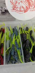 2024 New Cam's Complete All Plastic Stinger Shad [Hologram Flake] Assortment Package Kit