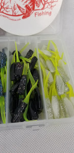 2024 New Cam's Complete All Plastic Stinger Shad [Hologram Flake] Assortment Package Kit