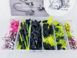 Cam's (A) "ELITE BLACK & CHARTREUSE" Assorted Plastic Crappie Kit