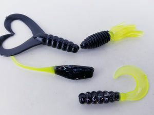 Cam's (A) "ELITE BLACK & CHARTREUSE" Assorted Plastic Crappie Kit