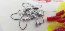 Load image into Gallery viewer, Cams Hooks &amp; Plastics 80 Piece Set 1/16 Minnow Head B/N #2 Hook + Fireball Red Curly Tail
