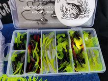 Load image into Gallery viewer, Cam&#39;s 2 in1 Kit Combo  [60pc. Hand Painted Assortment &quot;Nasty Bend Hooks&quot; &amp;  All Plastic  Curly Tail &amp; Stinger Shad [Hologram Flake] Assortment Kit
