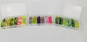 Cam's 3 in 1 Kit Combo [270pc.] Hand Painted Assortment "Nasty Bend Hooks" & All Plastic Curly Tail & Stinger Shad [Hologram Flake] Assortment Kit