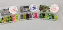 Load image into Gallery viewer, Cam&#39;s 3 in 1 Kit Combo [270pc.] Hand Painted Assortment &quot;Nasty Bend Hooks&quot; &amp; All Plastic Curly Tail &amp; Stinger Shad [Hologram Flake] Assortment Kit
